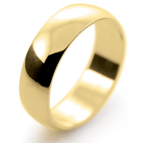 D Shape Light - 6mm (DSSL6-Y) Yellow Gold Wedding Ring